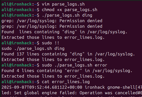 Log Parsing with Shell Scripting