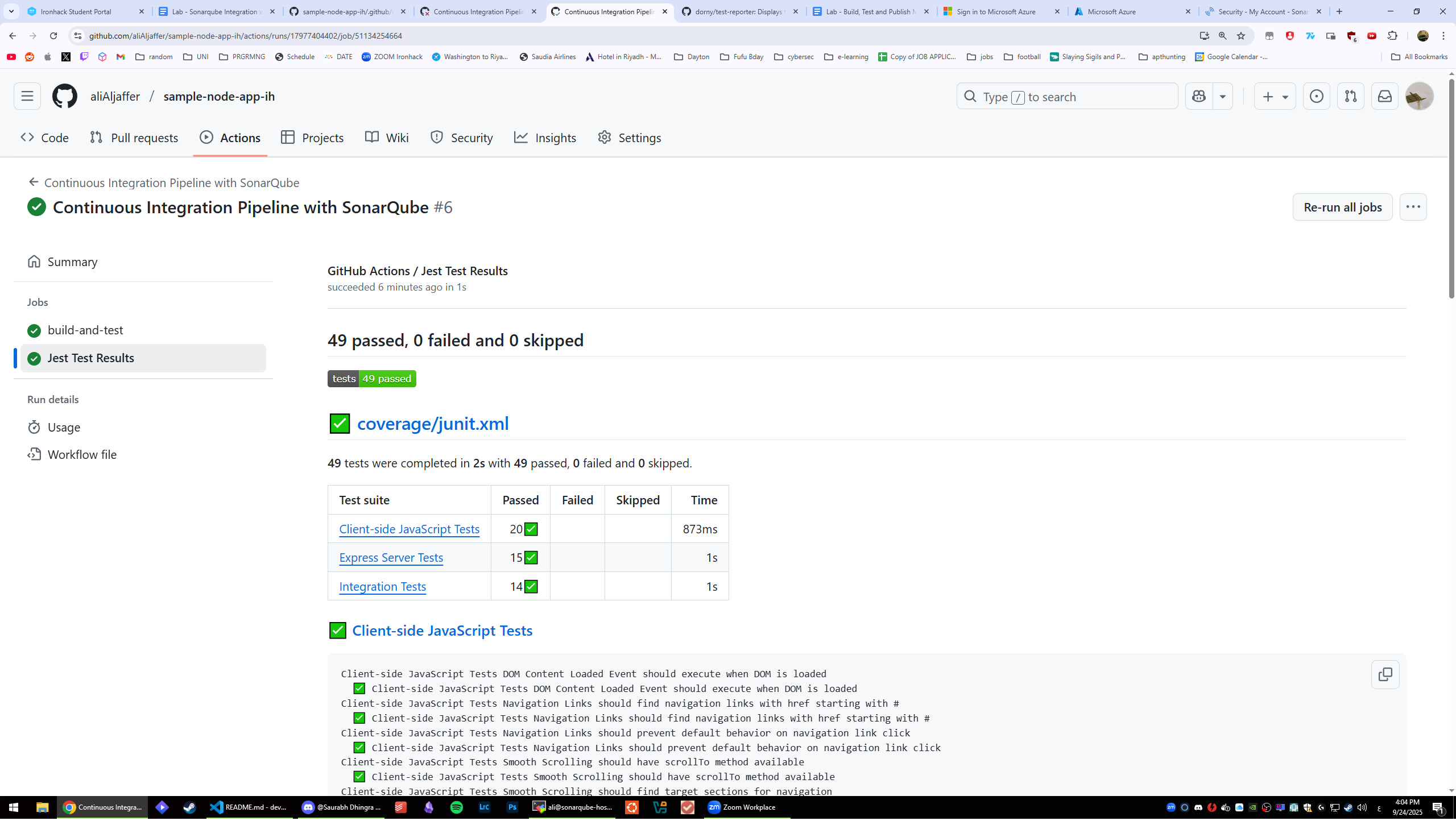 Sonarqube Integration with Nodejs App